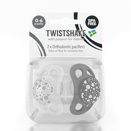 Photo de  Twistshake® 2x Tétine Black & White (0+/6+) - 0-6M