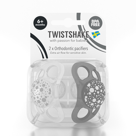 Photo de Twistshake® 2x Tétine Black & White (0+/6+) - 6+M