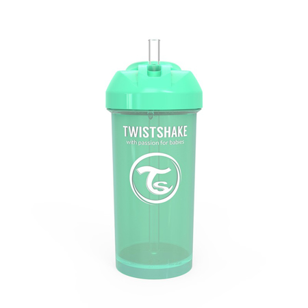 Twistshake® Gobelet à paille 360ml (12+M) - Pastel Green