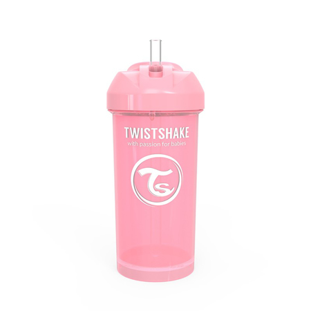 Twistshake Gobelet à paille 360ml (12+M) - Pastel Pink