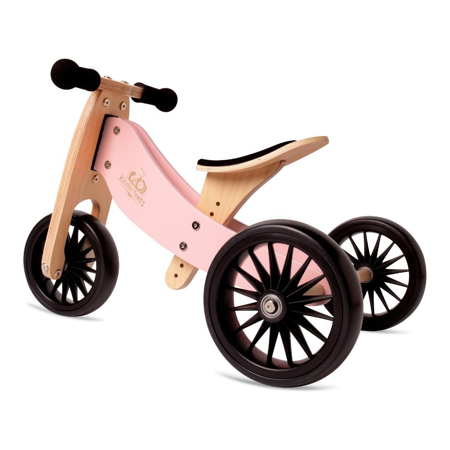 Kinderfeets® Draisienne-Tricycle en bois Tiny Tot PLUS 2en1 Rose