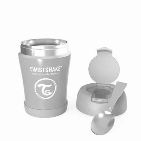 Twistshake® Contenant alimentaire en acier inoxydable 350ml  Gris