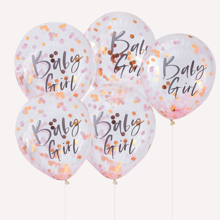Ginger Ray® Ballons confettis bébé fille Pink  Twinkle Twinkle 