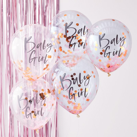 Photo de Ginger Ray® Ballons confettis bébé fille Pink  Twinkle Twinkle 