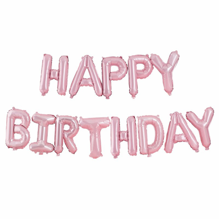 Ginger Ray® Guirlande ballon avec confettis Happy Birthday Mat Pastel Party