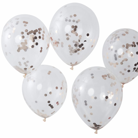 Ginger Ray® Ballons confettis Rose Gold (5 pièces)