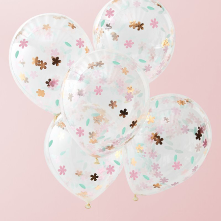 Photo de Ginger Ray® Ballons Confetti Ditsy Floral (5 pièces)