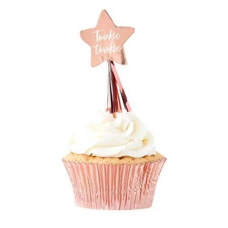 Ginger Ray® Twinkle Twinkle - Décorations pour cupcakes - Rose Gold