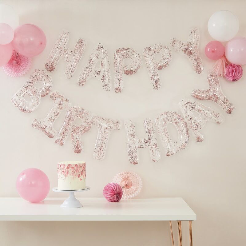 Photo de Ginger Ray® Guirlande ballon avec confettis Happy Birthday 