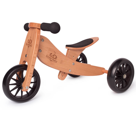 Photo de Kinderfeets® Draisienne-Tricycle en bois Tiny Tot 2en1 Bamboo