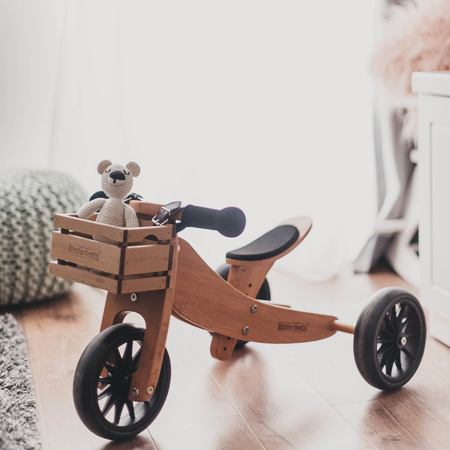 Photo de Kinderfeets® Draisienne-Tricycle en bois Tiny Tot 2en1 Bamboo