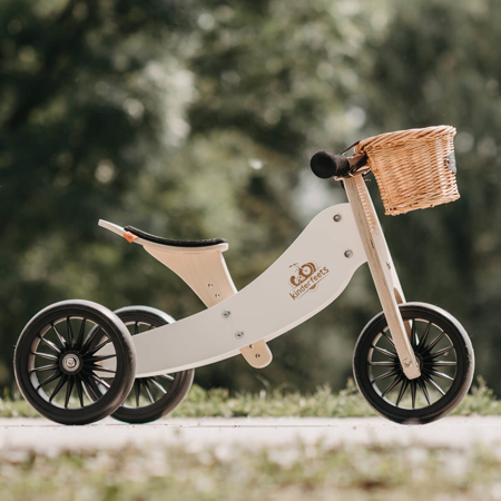Photo de Kinderfeets® Draisienne-Tricycle en bois Tiny Tot PLUS 2en1 White