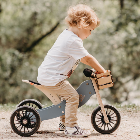 Photo de Kinderfeets® Draisienne-Tricycle en bois Tiny Tot PLUS 2en1 Slate Blue