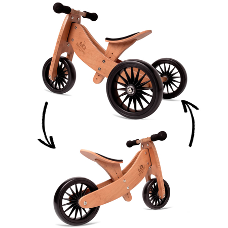 Photo de Kinderfeets® Draisienne-Tricycle en bois Tiny Tot Plus 2en1 Bamboo 