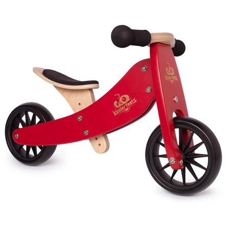 Kinderfeets® Draisienne-Tricycle en bois Tiny Tot Vélo 2en1 Cherry Red