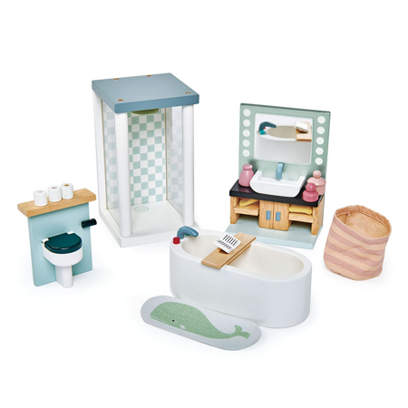 Photo de Tender Leaf Toys® Meubles salle de bain pour maison de poupées en bois - Dolls House Bathroom Furniture