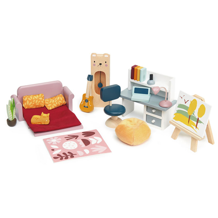 Photo de Tender Leaf Toys® Meubles de bureau pour maison de poupées en bois- Dolls House Study Furniture