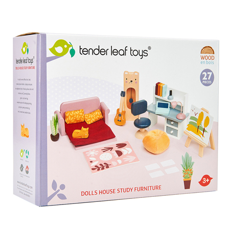 Tender Leaf Toys® Meubles de bureau pour maison de poupées en bois- Dolls House Study Furniture