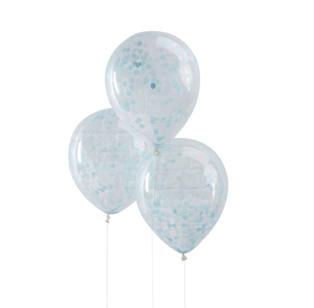 Ginger Ray® Ballons avec confettis Blue 5 pièces