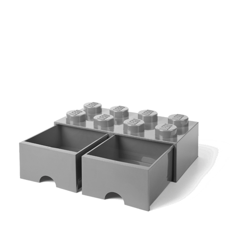 Photo de Lego® Boîte de rangement avec tiroirs - 8 - Medium Stone Grey