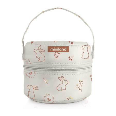 Miniland® Lot de 2 récipients avec sac chauffant 200ml - Natur Round Bunny