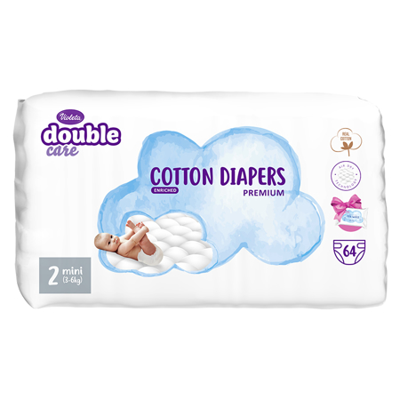 Photo de Violeta® Couches Double Care Cotton Touch 2 Mini (3-6 kg) 64 Piéces