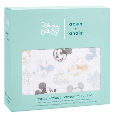 Aden+Anais® Couverture de rêve en coton Mickey + Minnie 120x120