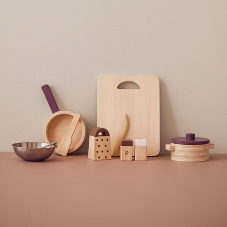 Kids Concept® Jeu d'ustensiles de cuisine  en bois Bistro
