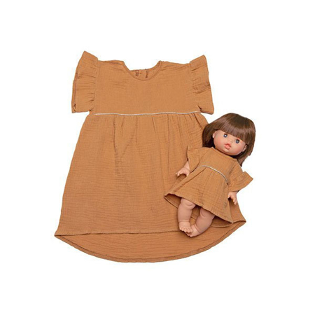 Minikane® Collection Duo DAISY Robe en coton Camel 5-6 L