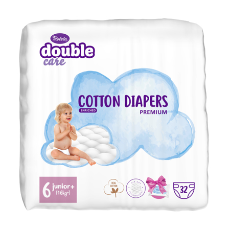 Photo de Violeta® Couches Double Care Cotton Touch 6 (16kg+) 32 Pièces