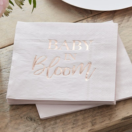 Photo de Ginger Ray® Serviettes en papier Baby in Bloom 16 pièces