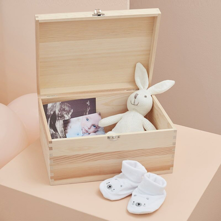 Ginger Ray® Boîte à souvenirs en bois pour bébé Memory Box