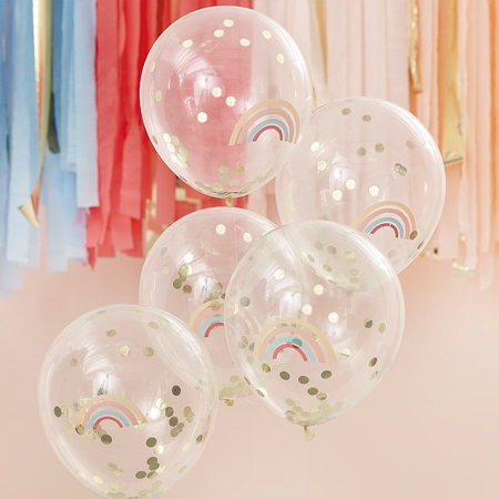 Photo de Ginger Ray® Ballons confettis Rainbow Gold