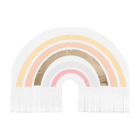 Ginger Ray® Serviettes en papier Natural Rainbow Fringe Gold Foiled