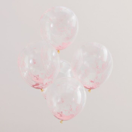 Photo de Ginger Ray® Ballons avec confettis Pastel Pink 5 pièces