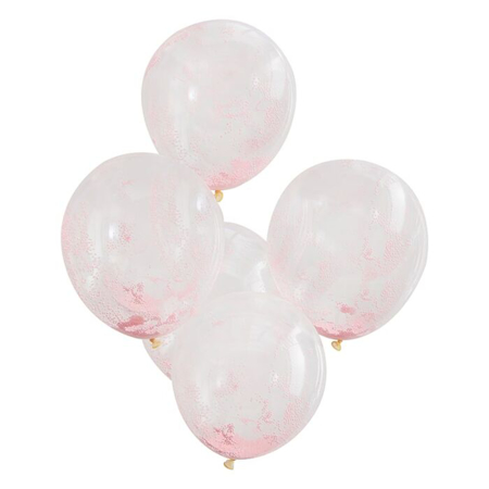 Ginger Ray® Ballons avec confettis Pastel Pink 5 pièces
