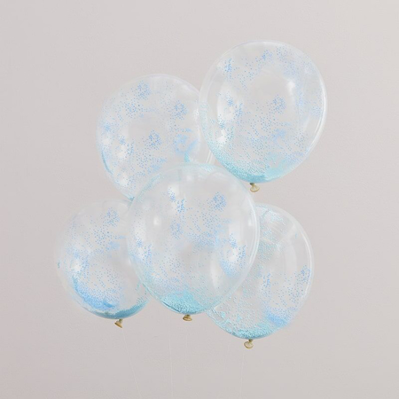 Photo de Ginger Ray® Ballons avec confettis Pastel Blue 5 pièces