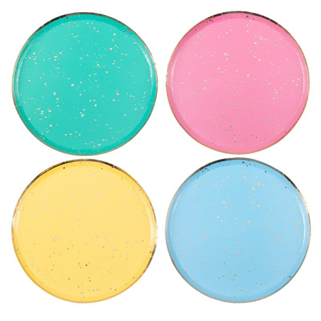 Ginger Ray® Assiettes en carton pastel Mix It Up Flecked Rainbow (8 pièces)