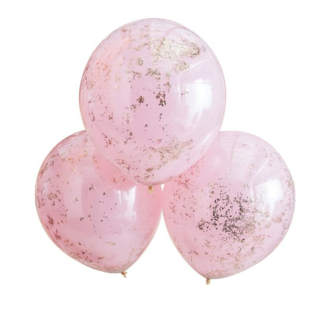 Ginger Ray® Ballons à confettis Pink Rose Gold