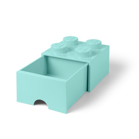 Photo de Lego® Boîte de rangement avec tiroirs - 4 - Aqua