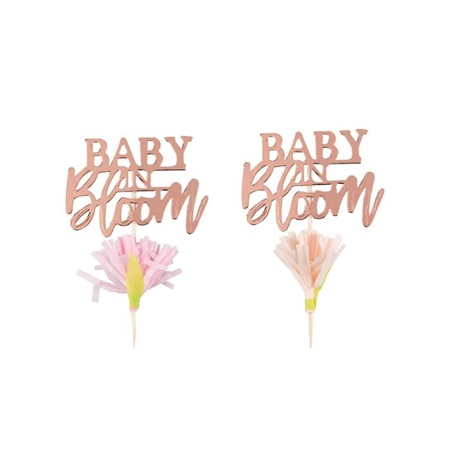 Ginger Ray® Toppers à pâtisseries Baby in Bloom (12 pièces)