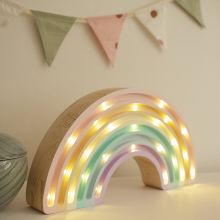 Little Lights® Lampe en bois faite à la main Rainbow Pastel