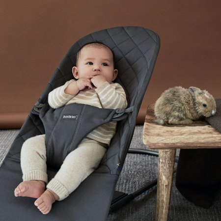 BabyBjörn® Transat à balance Bliss Coton Surpiqûre à carreaux Anthracite