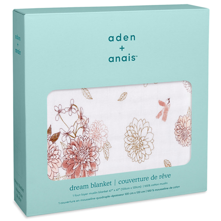 Aden+Anais® Couverture de rêve en coton Dahlias 120x120