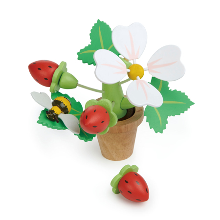 Photo de Tender Leaf Toys® Pot de Fleurs et Fraises Strawberry flower set en bois
