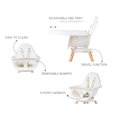 Photo de Childhome® Chaise haute Evolu One.80° Natural White