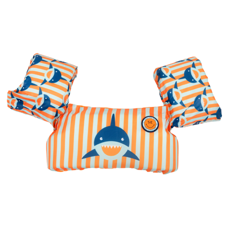 Photo de Swim Essentials® Gilet de natation avec brassards Orange Blue Shark (2-6 Ans)
