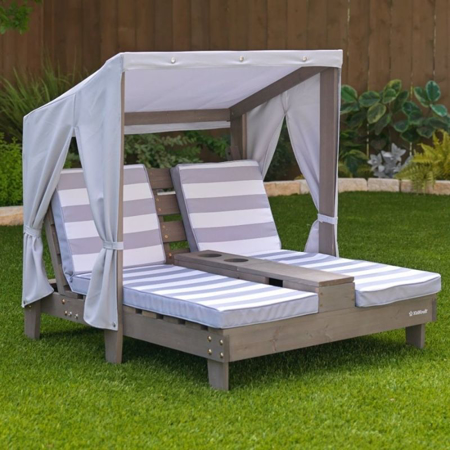 KidKraft® Double chaise longue avec rideau - Grey