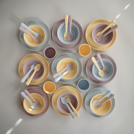 Photo de Mushie® Ensemble cuillère et fourchette en silicone Soft Lilac