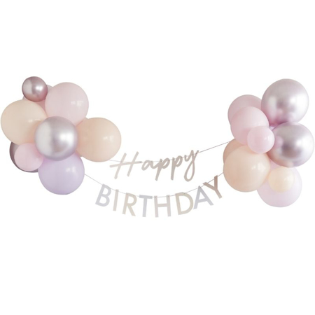 Ginger Ray® Bannière Happy Birthday avec Ballons Pastel Pink 